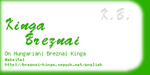 kinga breznai business card